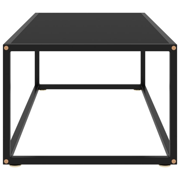 Tavolino da Salotto Nero con Vetro Nero 100x50x35 cm