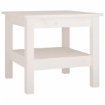 Tavolino da Salotto Bianco 45x45x40 cm Legno Massello di Pino