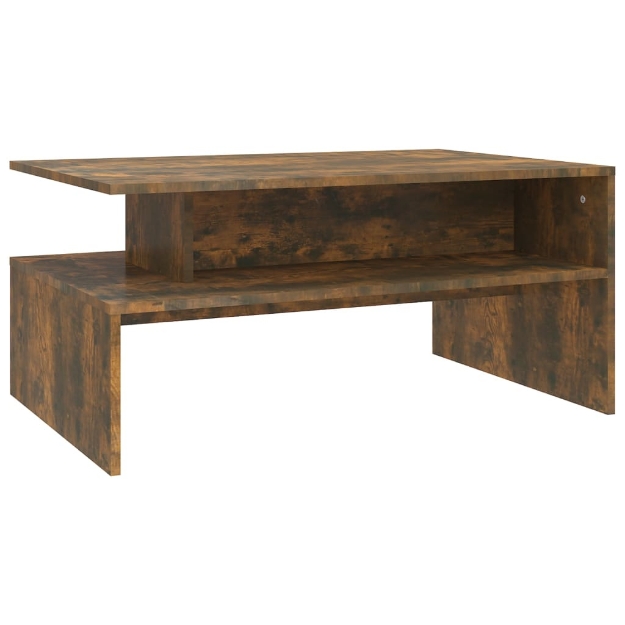 Tavolino da Salotto Rovere Fumo 90x60x42,5 cm Legno Multistrato