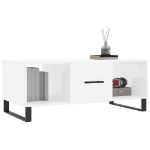 Tavolino da Salotto Bianco Lucido 102x50x40cm Legno Multistrato