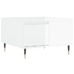 Tavolino Salotto Bianco Lucido 55x55x36,5 cm Legno Multistrato