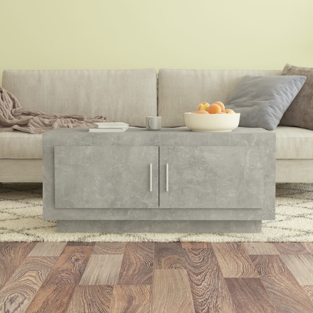 Tavolino Salotto Grigio Cemento 102x50x45 cm Legno Multistrato