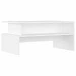 Tavolino da Salotto Bianco 90x55x42,5 cm in Legno Multistrato