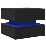 Tavolino da Salotto con Luci LED Nero 50x50x40 cm