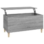 Tavolino Salotto Grigio Sonoma 90x44,5x45 cm Legno Multistrato