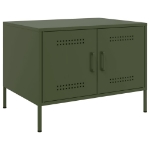 Tavolino da Salotto Verde Oliva 68x50x50,5 cm in Acciaio