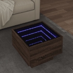 Tavolino con LED Rovere Marrone 40x40x30cm in Legno Multistrato