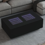 Tavolino da Salotto con LED Infinity Nero 116x69x40 cm