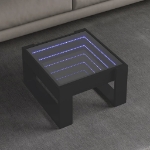 Tavolino da Salotto con LED Infinity Nero 50x53x30 cm