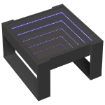 Tavolino da Salotto con LED Infinity Nero 50x53x30 cm