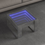 Tavolino Salotto con LED Infinity Grigio Cemento 50x53x30 cm