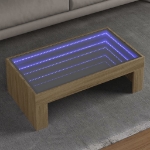 Tavolino da Salotto con LED Infinity Rovere Sonoma 90x50x30 cm