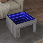 Tavolino da Salotto con LED Infinity Grigio Sonoma 50x50x30 cm