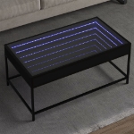 Tavolino da Salotto con LED Infinity Nero 90x50x41 cm