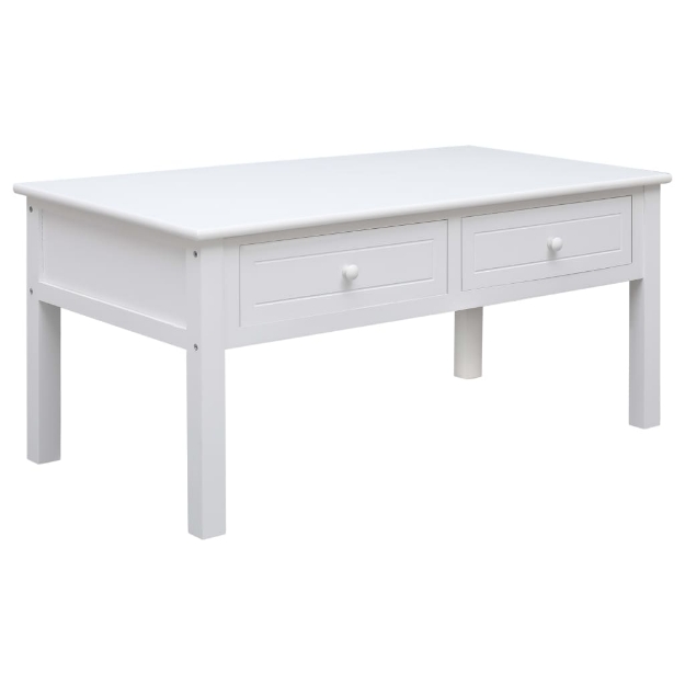 Tavolino da Salotto Bianco 100x50x45 cm in Legno