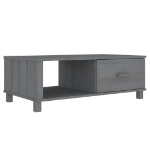 Tavolino HAMAR Grigio Scuro 100x55x35 cm Legno Massello di Pino