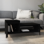 Tavolino da Salotto Nero 100x50x45 cm in Legno Multistrato