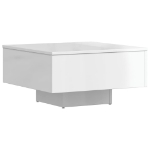 Tavolino Salotto Bianco Lucido 60x60x31,5 cm Legno Multistrato