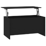 Tavolino da Salotto Nero 102x55,5x52,5 cm in Legno Multistrato