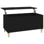 Tavolino da Salotto Nero 90x44,5x45 cm in Legno Multistrato