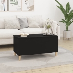 Tavolino da Salotto Nero 90x44,5x45 cm in Legno Multistrato