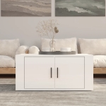 Tavolino da Salotto Bianco Lucido 80x50x36cm Legno Multistrato