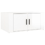 Tavolino da Salotto Bianco Lucido 80x50x36cm Legno Multistrato