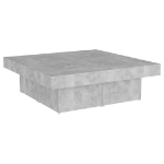 Tavolino da Salotto Grigio Cemento 90x90x28cm Legno Multistrato