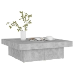 Tavolino da Salotto Grigio Cemento 90x90x28cm Legno Multistrato