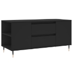 Tavolino da Salotto Nero 102x44,5x50 cm in Legno Multistrato