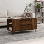 Tavolino Salotto Rovere Marrone 102x44,5x50cm Legno Multistrato