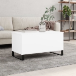 Tavolino da Salotto Bianco 90x44,5x45 cm in Legno Multistrato