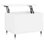 Tavolino Salotto Bianco Lucido 60x44,5x45 cm Legno Multistrato