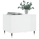 Tavolino Salotto Bianco Lucido 60x44,5x45 cm Legno Multistrato