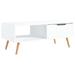 Tavolino da Salotto Bianco 100x49,5x43 cm in Legno Multistrato