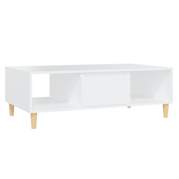 Tavolino da Salotto Bianco 103,5x60x35 cm in Legno Multistrato