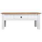 Tavolino Salotto Bianco 100x60x45cm Pino Massello Panama Range