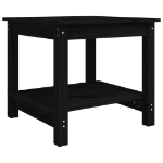 Tavolino da Salotto Nero 50x50x45 cm Legno Massello di Pino