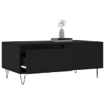 Tavolino da Salotto Nero 90x50x36,5 cm in Legno Multistrato