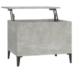 Tavolino Salotto Grigio Cemento 60x44,5x45 cm Legno Multistrato