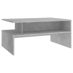 Tavolino Salotto Grigio Cemento 90x60x42,5 cm Legno Multistrato