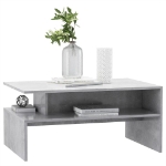 Tavolino Salotto Grigio Cemento 90x60x42,5 cm Legno Multistrato