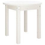 Tavolino da Salotto Bianco Ø 45x40 cm in Legno Massello di Pino