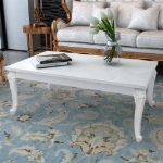 Tavolino da Salotto 115x65x42 cm Bianco Lucido