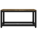 Tavolino Salotto Marrone Scuro e Nero 90x45x45cm in MDF e Ferro