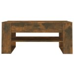 Tavolino da Salotto Rovere Fumo 102x55x45 cm Legno Multistrato