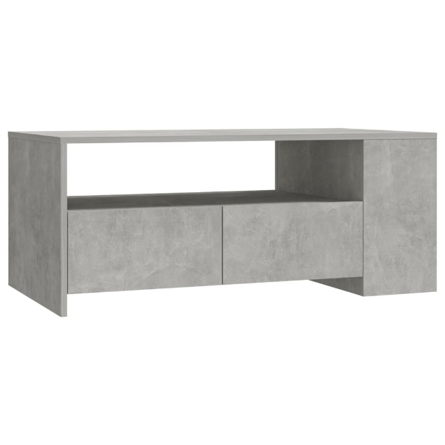 Tavolino Salotto Grigio Cemento 102x55x42 cm Legno Compensato