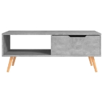 Tavolino Salotto Grigio Cemento 100x49,5x43cm Legno Multistrato