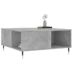 Tavolino Salotto Grigio Cemento 80x80x36,5 cm Legno Multistrato