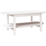 Tavolino da Salotto Bianco 110x55x45 cm Legno Massello di Pino